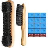 Patelai 3 Set Billiard Brush Kit Billiards Pool Table and Rail Brush Beige