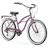 sixthreezero Around The Block Women's Beach Cruiser Bike, Hybrid Bicycle with Rear Rack