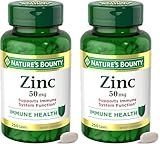 Nature’s Bounty Zinc 50mg,Immune Support & Antioxidant Supplement,Promotes Skin Health,1 Caplet Per Day,Gluten Free,250 Vegetarian Caplets,(Pack of 2)