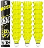 EAGLES 24 Pack Nylon Badminton Birdies - Bedminton Shuttlecocks for Baseball/Softball Batting Training - Birdie Ball for Indoor and Outdoor Matches ~ Highly Stable & Durable Shuttle Balls