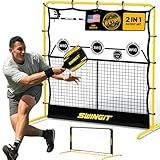 Portable Pickleball Training Net, 2in1 Solo Rebounder Net System for Dinks Volleys Tennis, USAPA Approved Accuracy Trainer Equipment with Carry Bag, Outdoor & Indoor Prefer Backyard, Driveway, Garage