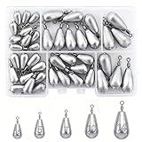 Fishing Weights Sinkers Kit 43pcs Bass Casting Weights Drop Shot Weights with Swivel for Freshwater Saltwater Catfish Weights