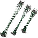 Fishing Leaders, Fishing Tackle, Fish Line, Stainless Steel Wire, Fish Gear Kit, with Swivels Snap Connect, for Lures Bait Rig Or Hooks Green (3 Size Test 50 Lb)