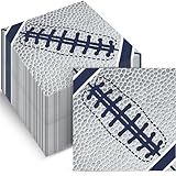 Qyeahkj 50Pcs Cowboys Football Party Decoration Napkins American Team Disposable Paper Napkins Touch Down Lunch Napkins Supplies Blue & White Boy Sports Team Football Fans Theme Party Favors