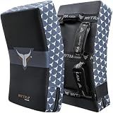 Mytra Fusion Kick Shield Curved MMA Strike Shield Muay Thai Training Strike pad Kicking Striking Shield Focus for Kickboxing Taekwondo & Martial Arts x 1 Single Unit (Black/Grey)
