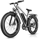 Loeook Electric Bike for Adults, 1000W Peak 25MPH 60Miles Ebike,48V 13AH Battery Electric Mountain Bike, 26" x 4'' Fat Tire Electric Bicycle with Rear Rack, Fenders, 7 Speed, UL 2849 Certified