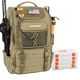 KastKing KarryAll Fishing Tackle Backpack with Rod Holder 4 Tackle Boxes,40/26L Tackle Bag Storage Fishing Gear and Equipment,Khaki,Large