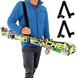 StoreYourBoard Ski Straps 2 Pack for Easy Transport of Skiing Accessories and Ski Poles, Adjustable Shoulder Strap for Hands-Free Carry, Durable Ski Accessories for Mountain Travel - Heavy Duty