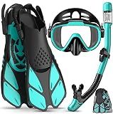 Ubekezele Snorkeling Gear for Adults 4in1 Set with Mask Snorkel
