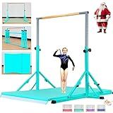MARFULA Foldable Gymnastic Bar with Mat for Kids Ages 3-20, 350 lbs Weight Capacity, Gymnastic Kip Bar Horizontal Bar for Gymnast, Gymnastic Training Equipment for Home and Gymnastic Center Use