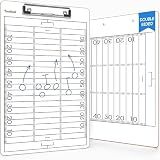 SCRIBBLEDO Football Dry Erase Whiteboard for Coaches, 15x9 Double Sided Coaching Clipboard for Plays Drills and Lineups, Coach Gift