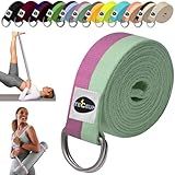 [NEW 2023] TECEUM Yoga Strap – Cotton – 6 ft 8 ft 10 ft (15+ colors) – Adjustable Non-Slip Belt for Daily Yoga Practice, Pilates, Stretching, Physical Therapy, Fitness & Home Workout – For All Levels