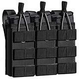 ELVO Tactical Molle Mag Pouch, Open-Top Molle Double/Triple Stacker 5.56 7.62 Magazine Pouches Holder Carrier for Rifle M4 M14 G36 HK416 AR-15 and Glock 17 19 M1911 9MM Magazines Holster