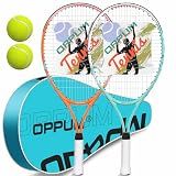 OPPUM 2-Pack 23 Inch Kids Tennis Racket Set with Bag and 2 Balls