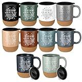 Didaey Team Gift for Employee Appreciation Thank You Cheer Cup Bulk Motivational Coffee Mugs with Cork Bottom for Social Worker Month Coworker Secretaries Volunteer(Neutral,10 Pcs)