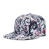 Quanhaigou Red Dancing Stars Snapback,Fashion Graffiti Baseball Cap Black Flexible Arrow Plain Adjustable Hats, Black Red White, One Size