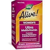 Nature's Way Alive! Women's Daily Ultra Multivitamin, High Potency Formula, Promotes Energy Metabolism and Muscle Function*, Women's Vitamins, Methylated Vitamin B12, 60 tablets