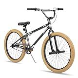 JOYSTAR 24 Inch Kids Bike Freestyle BMX Bikes for 7 8 9 10 11 12 Years Old Boys Girls and Beginner Riders, 24" Kids' Bicycles, Brown Tires