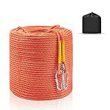WGOS Climbing Rope, Dynamic Rock Climbing Rope, Braided Polyester Arborist Rigging Rope, Escape Equipment in 32ft/64ft/96ft/160ft/230ft/500ft/985ft with Carry Bag (230ft/70m)