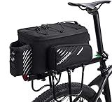 ROCKBROS Bike Rack Bag Bicycle Bag Trunk Rear Rack Bag Bike Panniers Bike Accessories Basket Storage Luggage Saddle Shoulder Bag 13L for E bike, Bicycle With Rain Cover Biking Accessories Gear