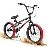 KORIMEFA Freestyle BMX Bike 18 inch for Kids, Red Tire