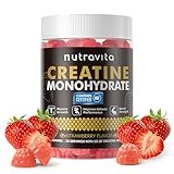 Nutravita NSF Certified Creatine Gummy - Creatine Monohydrate Gummies for Men & Women-5g of Creatine Monohydrate per Serving - Sugar Free,Vegan, Strawberry Flavor, 120 Count