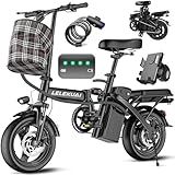 Electric Bike for Adults Teens, Folding E-Bike,Commuter City Foldable ebike with 560W Motor 48V 10Ah Battery, 24MPH 3-Level Pedal Assist, Dual Disc Brakes,14" Compact Electric Bicycle with Pedals