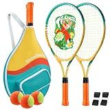AboveGenius 21 inch Kids Tennis Racket Set for Toddlers Age 4-6, Beginner Tennis Racquet for Boys Girls with 3 Tennis Balls & Adjustable Shoulder Strap Bag, Lightweight Aluminum Alloy