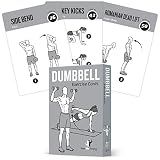 NewMe Fitness Dumbbell Workout Cards, Instructional Fitness Deck for Women & Men, Beginner Fitness Guide to Training Exercises at Home or Gym (Dumbbell, Vol 1)