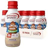 Premier Protein Non-Dairy Plant Based Almondmilk Protein Shake, Vanilla, 20g Protein, 5g Sugar, 11.5 Fl oz, 12 Count