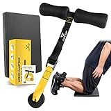 Nordic Hamstring Curl Strap with Fitness Knee Mat, Holds 420 Pounds for Hamstring Curls, Sit Up Bar for Floor, Spanish Squats, Ab Workout, 5 Seconds Setup Nordic Curl Home Fitness Equipment