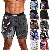 ROAR-INT BJJ Shorts Grappling Kickboxing Muay Thai Boxing Shorts MMA Fight Shorts for Men (US, Alpha, Small, Regular, Regular, Grey-Web)