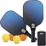 Gorilla Gear USAPA Approved Pickleball Starter Set, Fiberglass Paddles with Bag and Balls, Indoor Outdoor Court Use, for Men, Women, Comfortable Racket Grip, Oversized Pickle Ball Paddle
