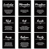 Outus 9 Pieces Inspirational Phrases Posters Wall Decor Motivational Sayings Quote Positive Prints for Teens Adults Living Room Office Classroom Bulletin Board Decor,Unframed,8 x 10 Inch (Black)