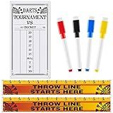 Henoyso 7 Pcs Dart Board Accessories Include Dart Scoreboard Dry Erase 2 Throw Line Floor Marker 4 Magnetic Dry Erase Markers Assorted Colors for Cricket and Games