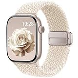 Braided Stretchy Band Compatible with Apple Watch Bands 38mm 40mm 41mm 42mm 44mm 45mm 46mm 49mm Women Men, Soft Nylon Solo Loop Magnetic Sport Strap for iWatch Series 11 10 9 8 7 6 5 4 3 2 1 SE Ultra