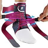 Fitomo Ankle Brace for Women Men with Quick Lace Up, Adjustable Figure 8 Compression Support for Achilles Tendonitis, Ankle Sprain & Swelling Relief for Volleyball, Running & Daily Wear, M