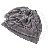 2 Pack Broom Cloth Covers Wet or Dry Cleaning Mops with Adjustable Drawstring Closure Multi-Purpose Microfiber Floor Towel Washable Reusable Cleaning Cloth for Pet Hair, Dust, Stain, Windows (Grey)