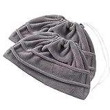 2 Pack Broom Cloth Covers Wet or Dry Cleaning Mops with Adjustable Drawstring Closure Multi-Purpose Microfiber Floor Towel Washable Reusable Cleaning Cloth for Pet Hair, Dust, Stain, Windows (Grey)
