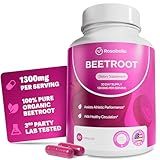 Rosabella Organic Beet Root Capsules - 1300mg Beet Root Powder Aids Healthy Circulation & Vitality, Non-GMO, Beet Root Supplement - 60 Capsules, 30-Day Supply