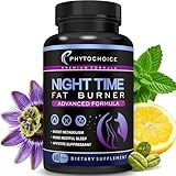 Night Time Fat Burner - Weight Loss Diet Pills with Magnesium Melatonin CLA L-Carnitine that Work at Night, Appetite Suppressant, Carb Blocker, Nighttime Metabolism Booster for Women and Men 60 Caps.