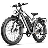 Jasion EB5 MAX Ebike for Adults with 1500W Peak Motor,720 Wh Removeable Battery, 26'' Fat Tire Electric Mountain Bike, 28+MPH Speed, Cruise Control, 7-Speed