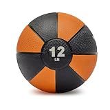 Amazon Basics Weighted Medicine Ball for Core Strength, Strength Training, Full-Body Workouts and Balance Exercises, 12 Pounds, Orange/Black