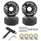 LONTOHCE Skateboard Wheels 52mm 95A, Black, with Tool Set