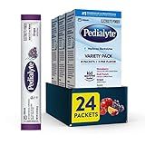 Pedialyte Electrolyte Powder, Hydration Drink for Kids & Adults, Variety Pack: Strawberry, Fruit Punch, Grape, and Apple, 24 Powder Packets