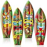 JellyArch 4 Pcs 36 Inch Tiki Inflatable Surf Board Tiki Party Decorations Blow up Surfboard Bar Decorations Inflatable Pool Floats for Hawaiian Luau Tropical Beach Party Supplies Outdoor Decor