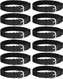Hercicy 12 Pcs Baseball Belts Softball Belts Bulk for Adult and Youth Adjustable(Adult Size,Black)