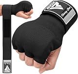 RDX Training Boxing Inner Gloves Hand Wraps MMA Fist Protector Bandages Mitts,Black,Large