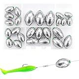 26PCS Egg Weights Egg Fishing Sinkers Lead Weights Catfish Weights Slide Sinkers for Fishing Line Assortment