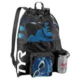 TYR Big Mesh Mummy Backpack - Ventilated Swim & Gym Gear Bag, Black
